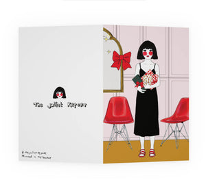 girl with gifts card